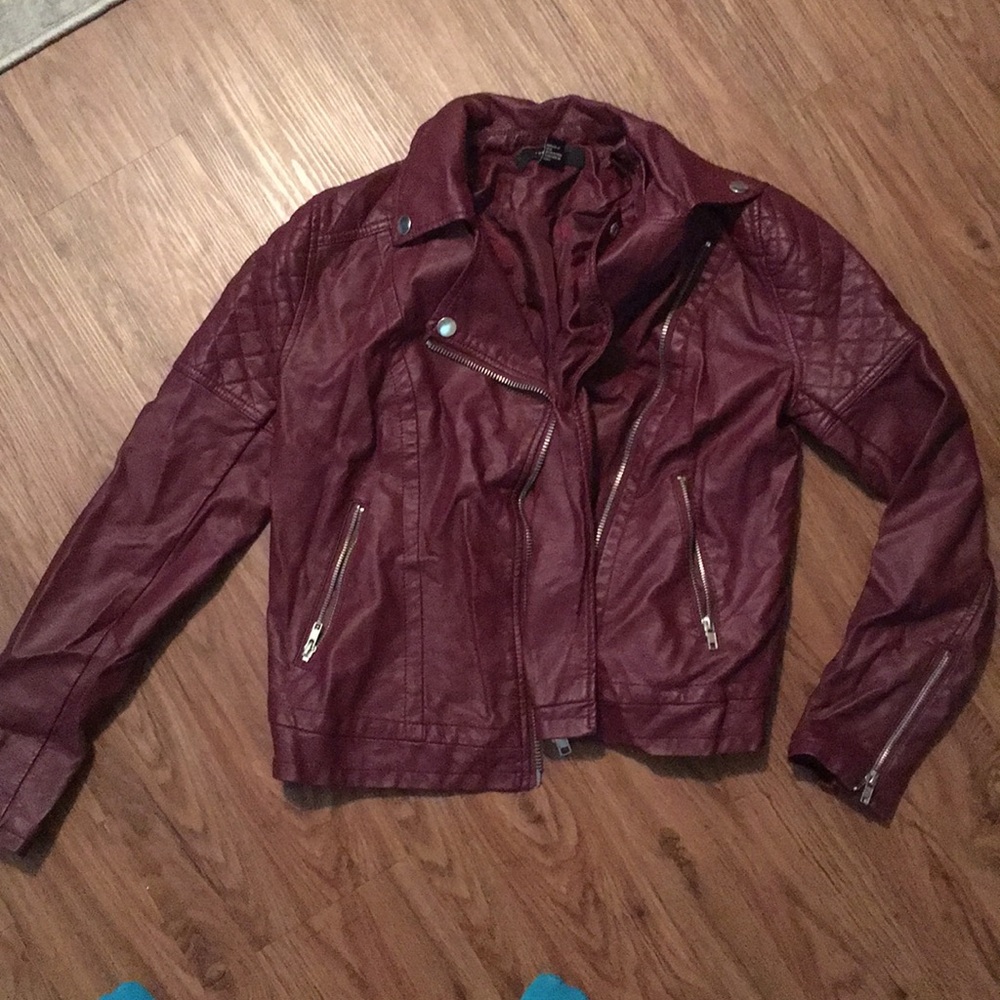 Forever 21 oxblood leather jacket